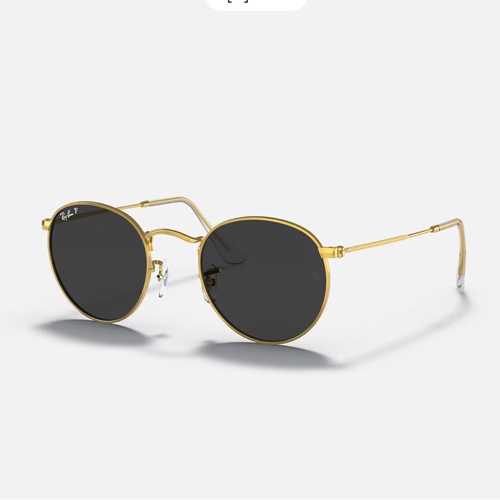 Ray-Ban Gold Frame Sunglasses with Black Lenses